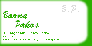 barna pakos business card